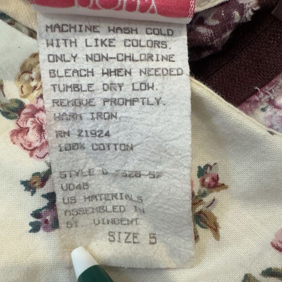 Vintage Polly Flinders Hand Smocked Dress Floral Pink/purple Sz 5 Cottage - Picture 5 of 10